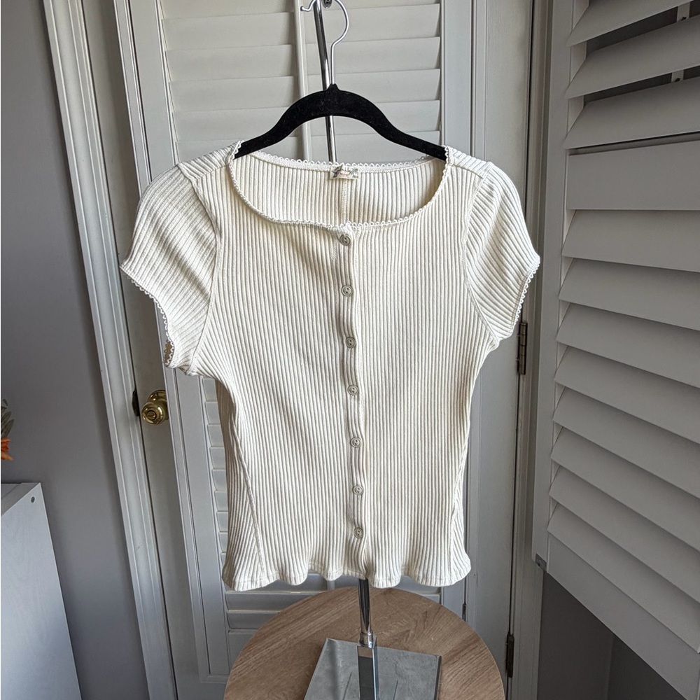 Intimately Free People Most Wanted Cardi Button Up Tee size Medium